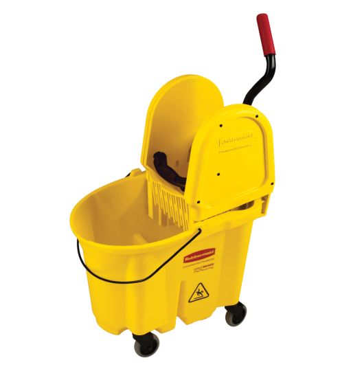 Combo seau & essoreuse jaune, pression descendante