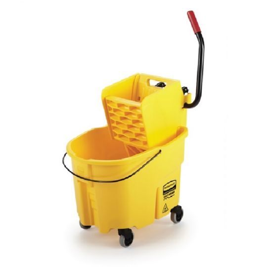 Combo seau & essoreuse jaune, pression latérale