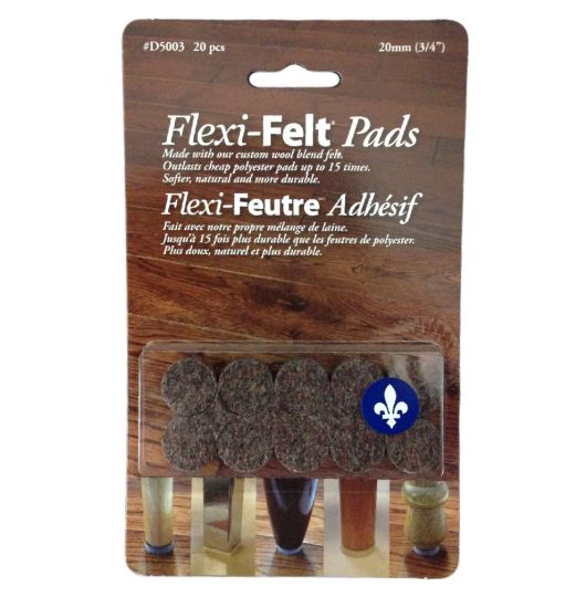 Flexi-Feutre rond avec laine foncée 20mm (3/4)