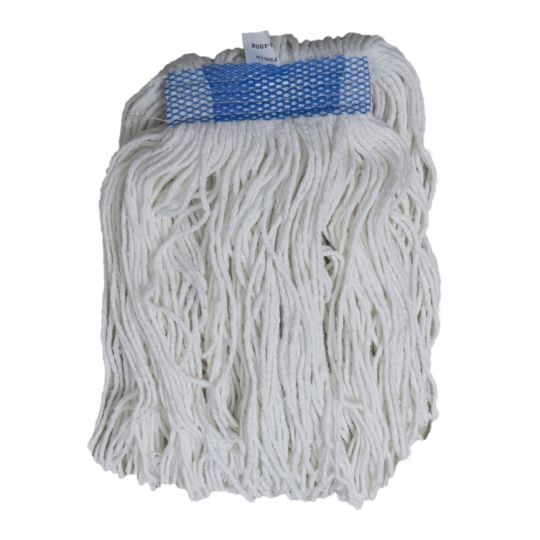 Vadrouille humide détachée blanche synthétique, bande étroite, 16 oz.