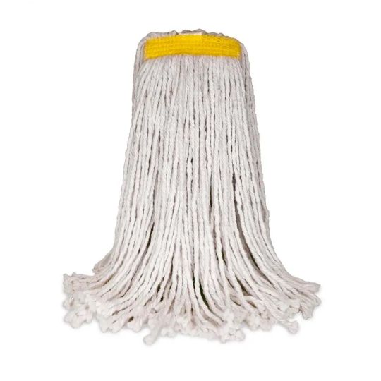 Vadrouille humide détachée blanche coton, bande étroite, 20 oz.