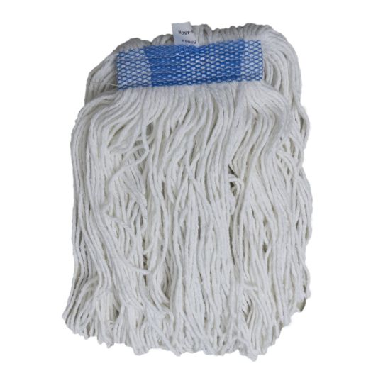 Vadrouille humide détachée blanche synthétique, bande étroite, 20 oz.