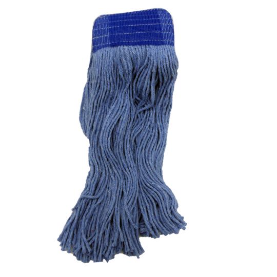 Vadrouille humide détachée bleue synthétique, bande large, 20 oz