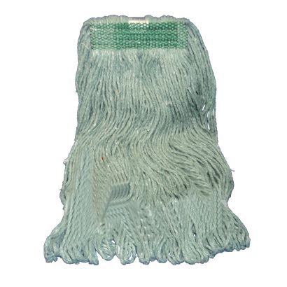 Vadrouille humide détachée verte synthétique, bande étroite, 16 oz.