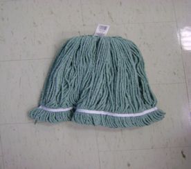 Vadrouille humide cousue bouclée verte synthétique, bande étroite, petite