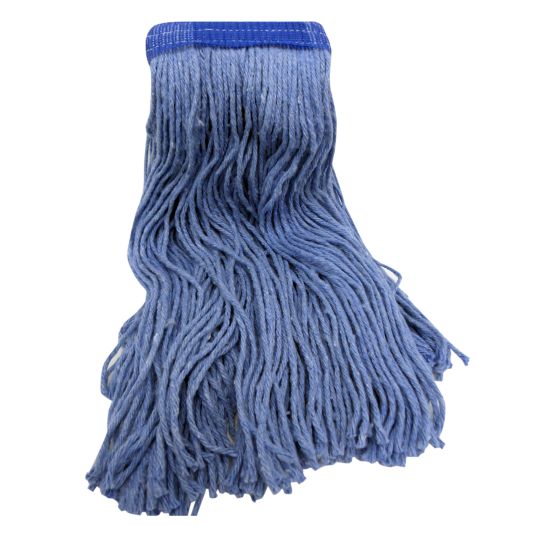 Vadrouille humide détachée bleue synthétique, bande large, 24 oz, boîte de 10