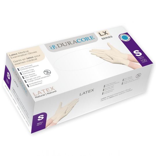 LX6022 gants jetables, latex blanc crémeux sans poudre (Petit)