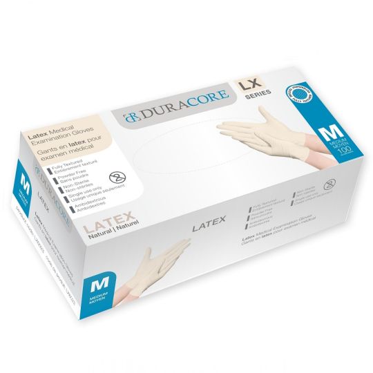 LX6023 gants jetables, latex blanc crémeux sans poudre (Moyen)