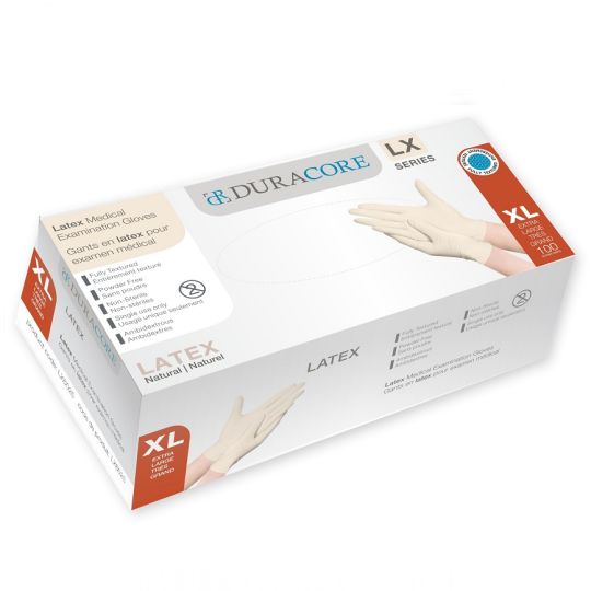 LX6025 gants jetables, latex blanc crémeux sans poudre (Très grand)