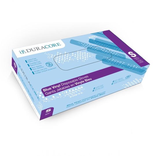 VB3010 gants jetables en vinyle bleu sans poudre (Petit)