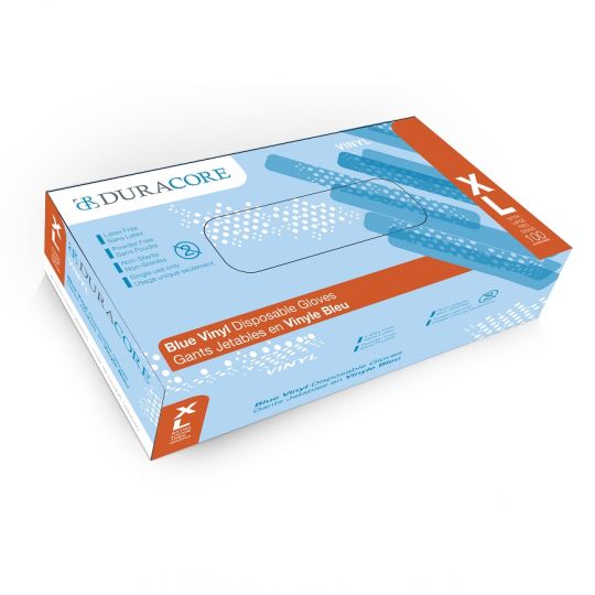 VB3040 gants jetables en vinyle bleu sans poudre (Très-Grand)
