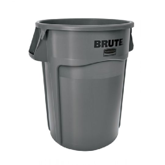 Poubelle ronde grise, 44 gal