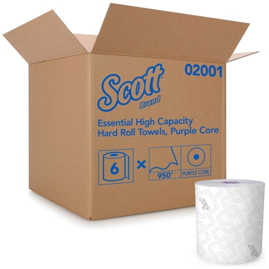 SCOTT®, papier à mains blanc en rouleau dense 1 pli