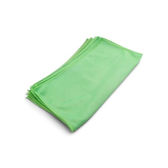 Linge microfibre vert 16x16 pouces pour vitre et miroir