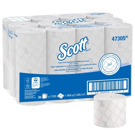 SCOTT®, papier de toilette rouleau régulier mini cœur 2 plis (compatible sans coeur)