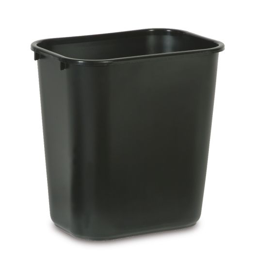 Poubelle rectangulaire noire, 26.6 L