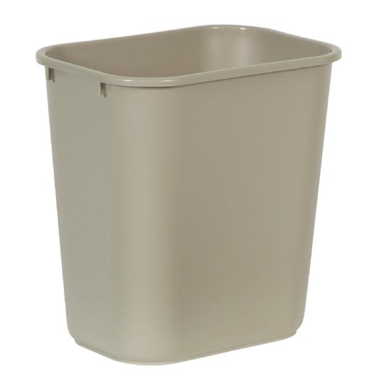Poubelle rectangulaire beige, 26.6 L