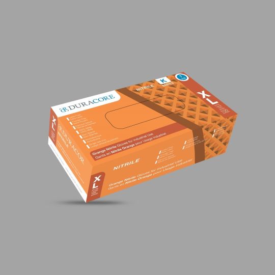 K72290 gants jetables en nitrile orange sans poudre (Très grand), 7.0 mil