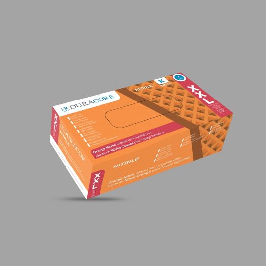 K72295 gants jetables en nitrile orange sans poudre (Très très grand), 7.0 mil