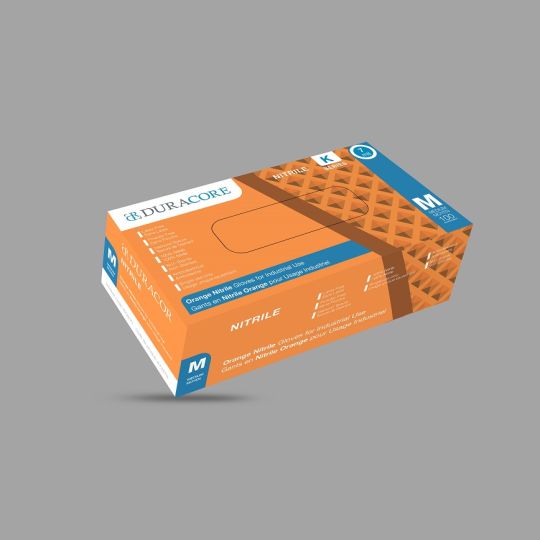 K72270 gants jetables en nitrile orange sans poudre (Moyen), 7.0 mil