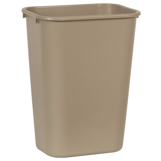 Poubelle rectangulaire beige, 39 L