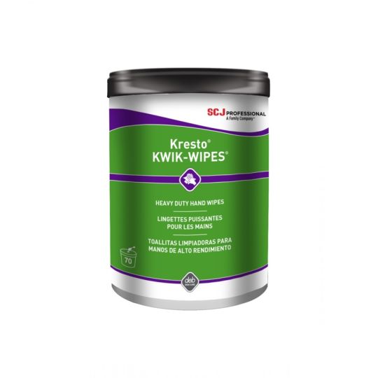 KRESTO KWIK-WIPES, lingettes puissantes pour les mains, 70/pot