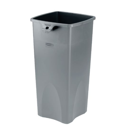Poubelle carrée grise, 23 gal