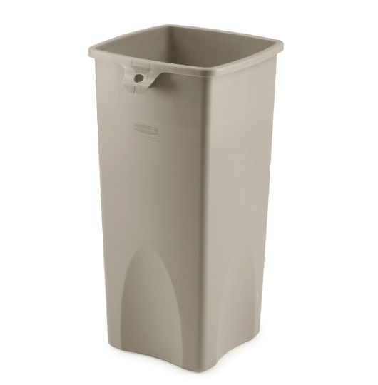 Poubelle carrée beige, 23 gal