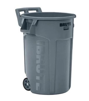 Poubelle ronde grise sur roues, 44 gal BRUTE®