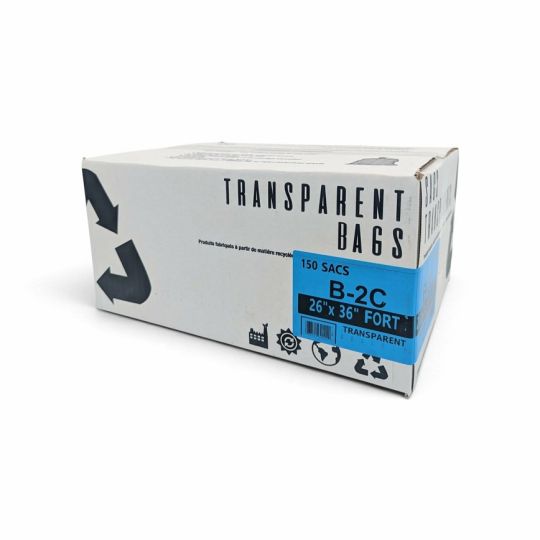 Sacs à déchets forts transparents Gould B-2C 26x36 po | Boîte 150