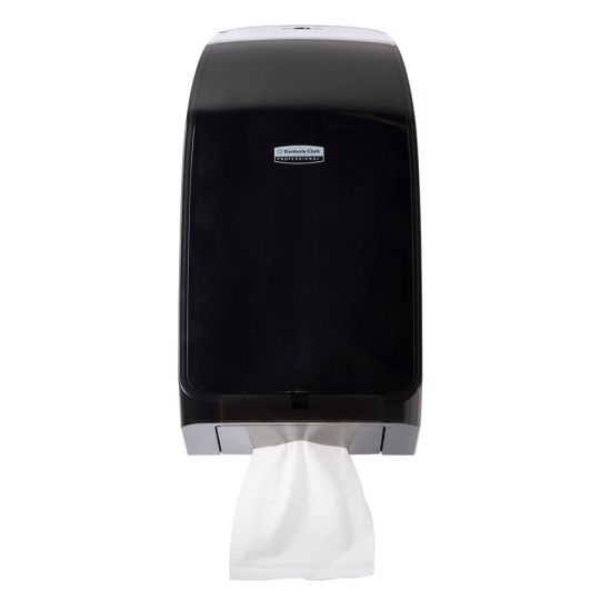 Distributrice de papier hygiénique Scott®, noire, compatible avec le papier hygiénique Scott 48280