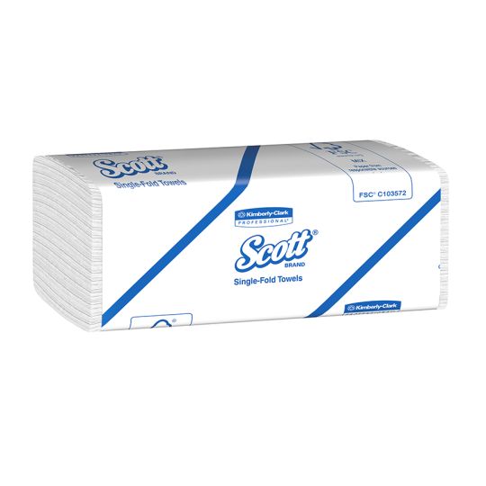 SCOTT, papier à mains blanc pli simple