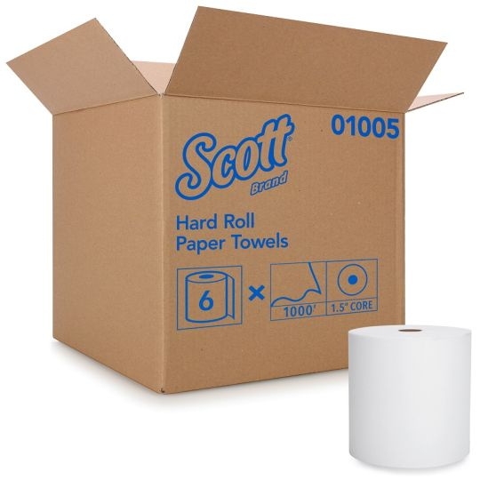SCOTT®, papier à mains blanc en rouleau dense 1 pli