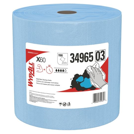 WYPALL X60, papier essuie-tout bleu en rouleau