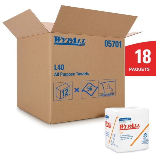 WYPALL L40, papier essuie-tout blanc 4 plis