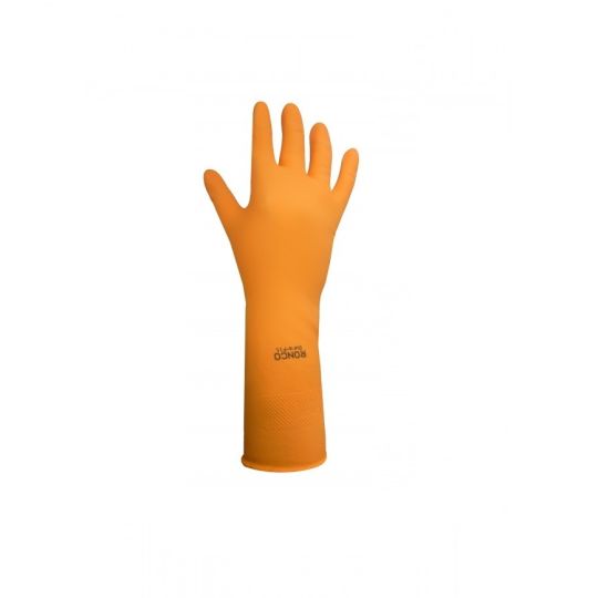 DURA-FIT, gants doublés en latex orange (Grand)