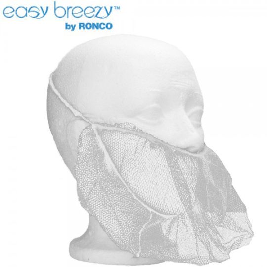 Cache-barbe polyester blanc sans latex