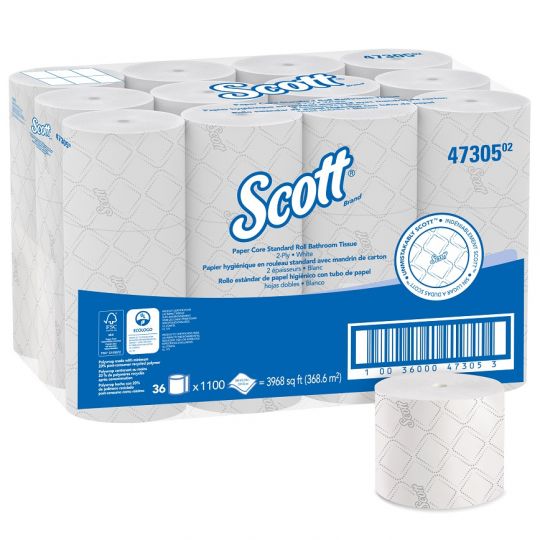 Papier hygiénique standard sans mandrin Scott® Essential 1000' 2 plis –  Distribution Pro-Expert Inc.