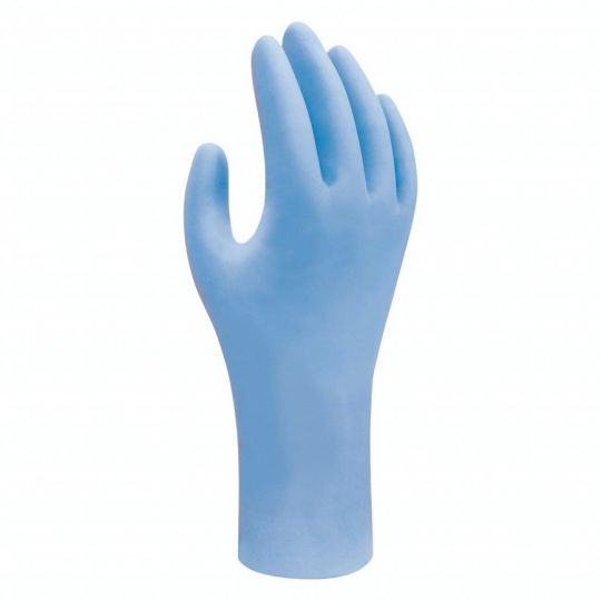 SHOWA 7500PF, gants biodégradables en nitrile bleu sans poudre (Très grand), 4 mil