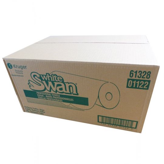 01979 White Swan, essuie-mains blanc en rouleau dense 1 pli, 6 rouleaux de  1000'/cs