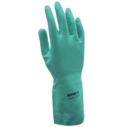 SOL-FIT, gants doublés en  nitrile vert (Petit), 15 mil